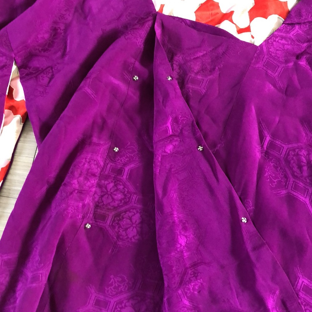 Purple silk kimono - Picture 4 of 11